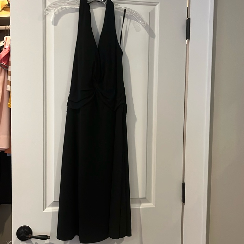 Black House White Market Bback halter LBD with open back.